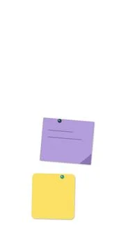 Two colorful sticky notes with text on white background Stock Illustration