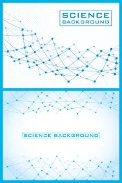 Two colors science backgrounds with lines structures Illustrazione stock