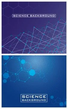 Two colors science backgrounds with lines structures Stock-Illustration