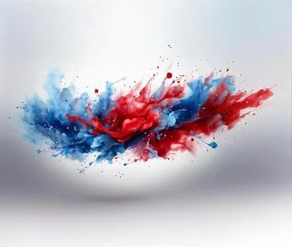 Two colors of stroke being mixed together on a white surface Stock Photos