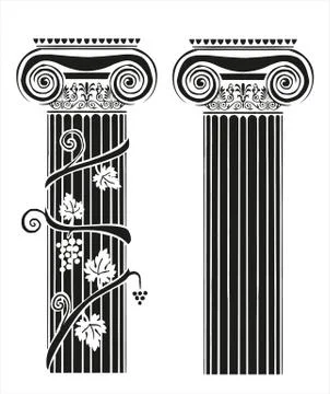 Two columns with grapes Stockillustratie