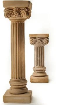 Two columns on white background Stock Photos