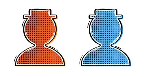 Two comic avatars with hat Stock Illustration