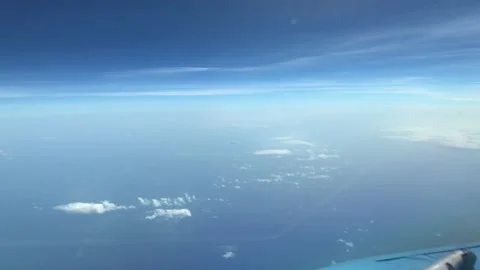 Two commercial planes crossing from the front at high altitude. Stock Footage 130926916