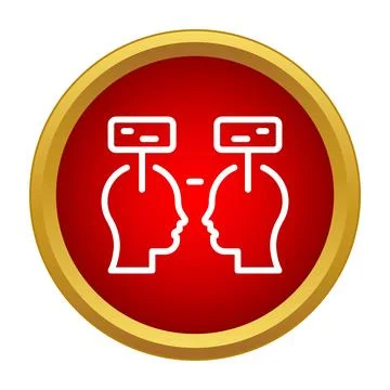 Two communicating heads demonstrating debate feedback idea concept Stock Illustration