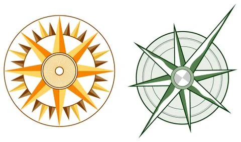 Two compasses 스톡 일러스트