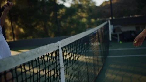 Two competitors greats each other with great tennis match 스톡 동영상 126305473