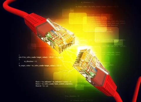 Two computer cables Illustrazione stock
