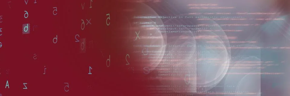 Two computer codes processing against black and gradient background, program Stock Illustration