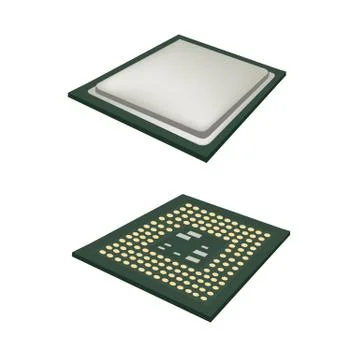 Two Computer CPU Chip on white Background Illustrazione stock
