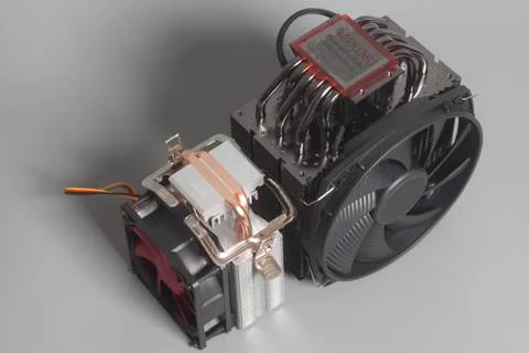 Two computer fan processor cooler Foto stock