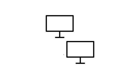 Two computer monitors facing each other with arrows indicating a connection.. Stock Footage 334037512