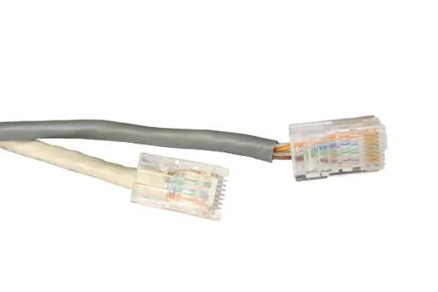 Two computer network cables Stock Photos