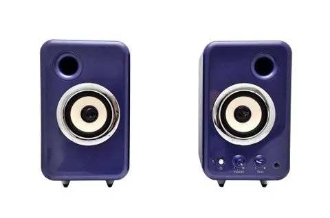 Two computer speakers Stock Photos