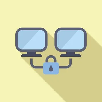 Two computers network sharing data with secure connection Stock Illustration