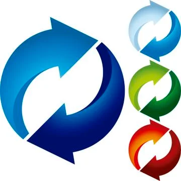 Two concentric arrows sign in four colors. Stock Illustration
