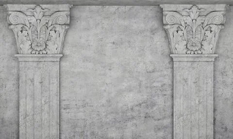 Two concrete pilasters Stock Illustration