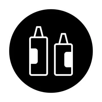 Two condiment bottles in a circle with a modern and minimalist design addin.. Stock Illustration