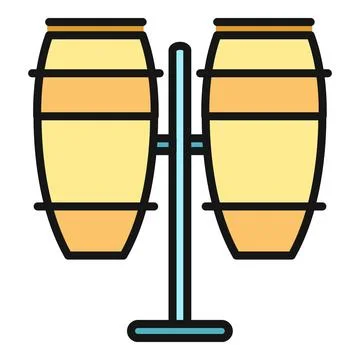 Two conga drums on a stand creating latin rhythm イラスト素材