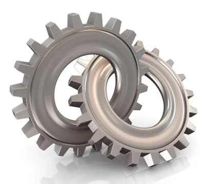 Two connected gear Stock Illustration