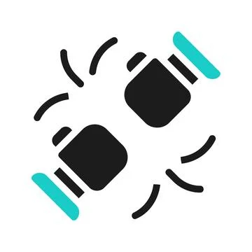 Two connected objects with radiating energy. Concept of connection, energy .. Stock Illustration