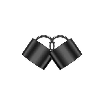 Two connected padlocks in black design Stock Illustration