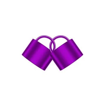 Two connected padlocks in purple design Stock Illustration