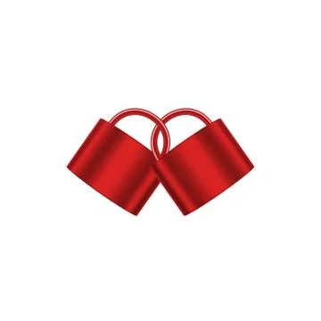 Two connected padlocks in red design Stock Illustration