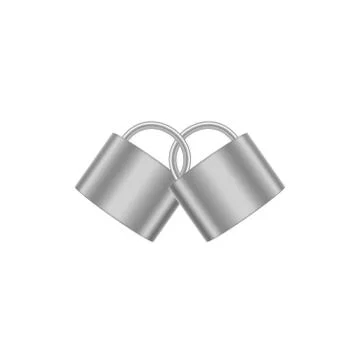 Two connected padlocks in silver design Stock Illustration
