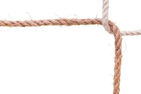 Two connected ropes. Asymmetrical frame composition. Stock-Fotos