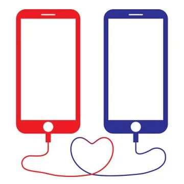 Two connected smartphones Stock Illustration