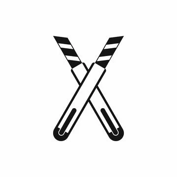 Two construction utility knives icon, simple style Illustrazione stock