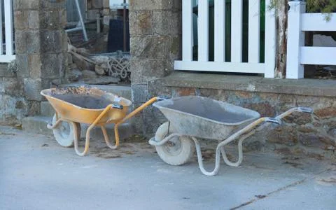 Two construction wheelbarrow. Stock-Fotos