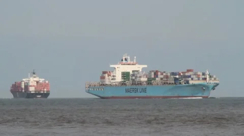 Two Container Ships Video stock 10710925