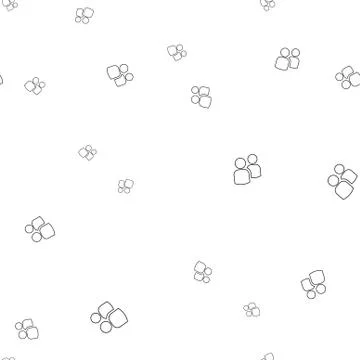 Two contours of people seamless pattern Stock Illustration