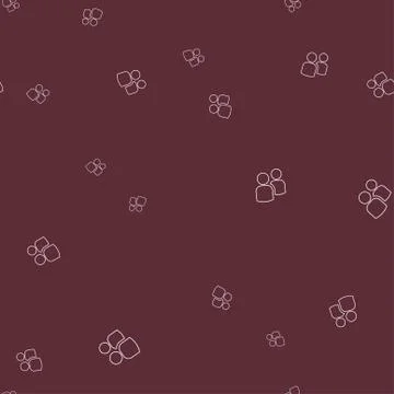 Two contours of people seamless pattern color Stock Illustration