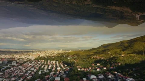 Two contrast ideas of nature and urban city life Stock Footage 141127063
