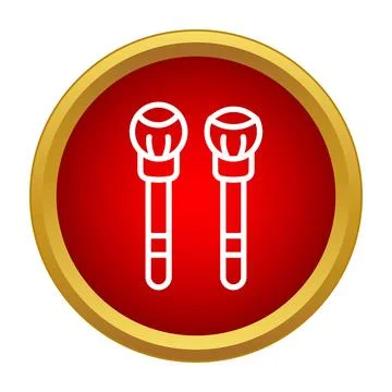 Two control knob icons on red button surface Illustrazione stock