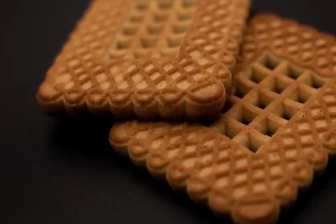 Two cookies on a dark background Fotos de archivo