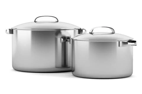 Two cooking pans isolated on white background Stock Illustration