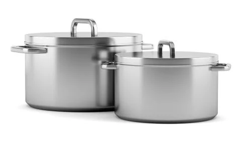 Two cooking pans isolated on white background Stock Illustration