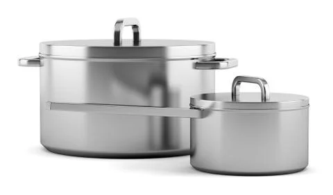 Two cooking pans isolated on white background Stock Illustration