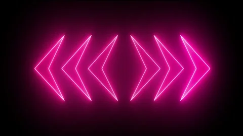 Two counter neon arrows approaching each other. Contradiction concept. Neon.. Stock Footage 295933243