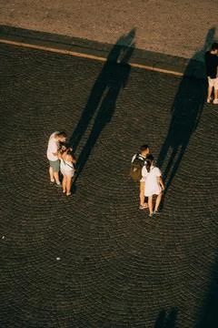Two Couples on the Charles Bridge, Sunny Summer day Stock Photos