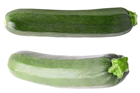 Two courgettes isolated on white background Stock Photos