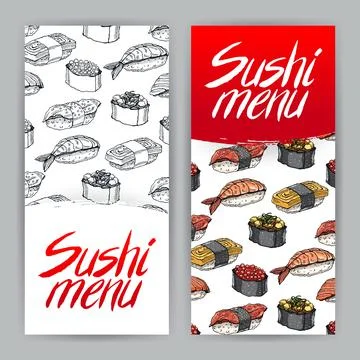 Two covers for sushi menu - 2 Stock Illustration
