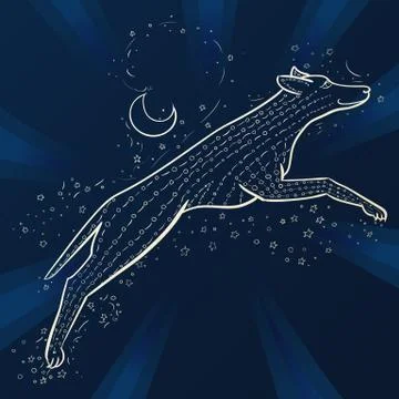 Two coyote Zen tangle. Vector zentangle wolf. Chinese Horoscope 2018 - Year O イラスト素材