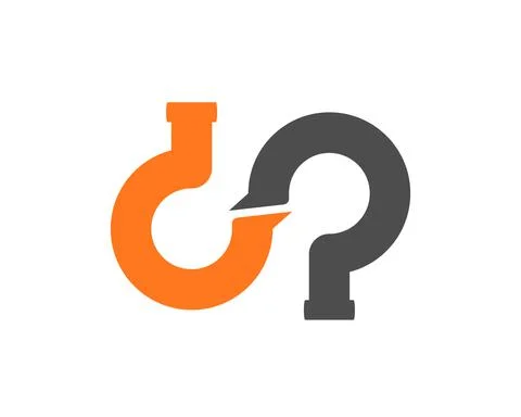 Two crane form a infinity shape logo Stock Illustration