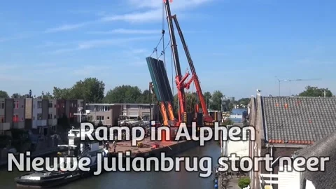 Two Cranes Collapse In The Netherlands, Alphen aan den Rijn, The Netherlands - 0 Stock Footage 205311601