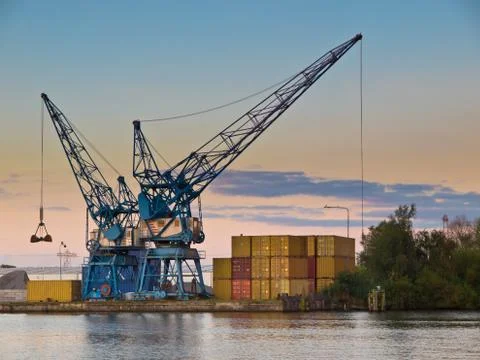 Two cranes Stock Photos